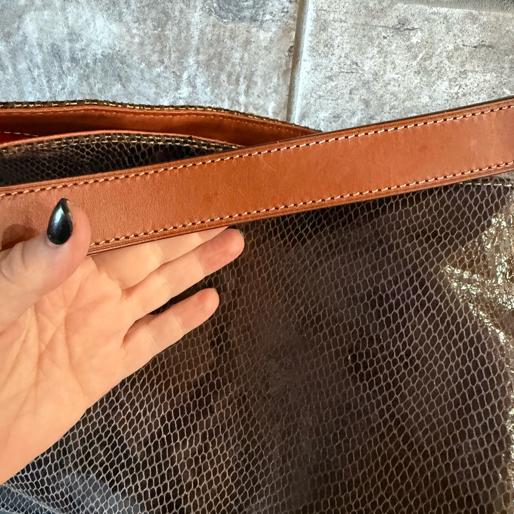 Dooney & Bourke Brown Leather Snake shimmer Women's Bag - Picture 6 of 6